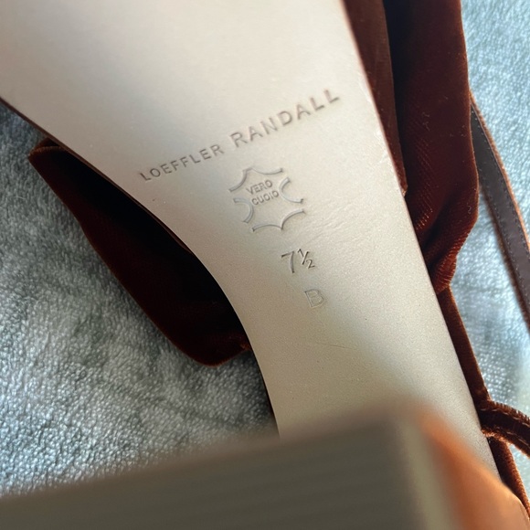 Loeffler Randall Rust Velvet Knot Ankle-Tie Block Heels - Picture 5 of 5